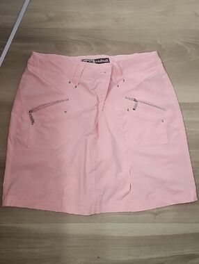 jamie sadock Pink Mini Skirt with Zip Pocket Accents